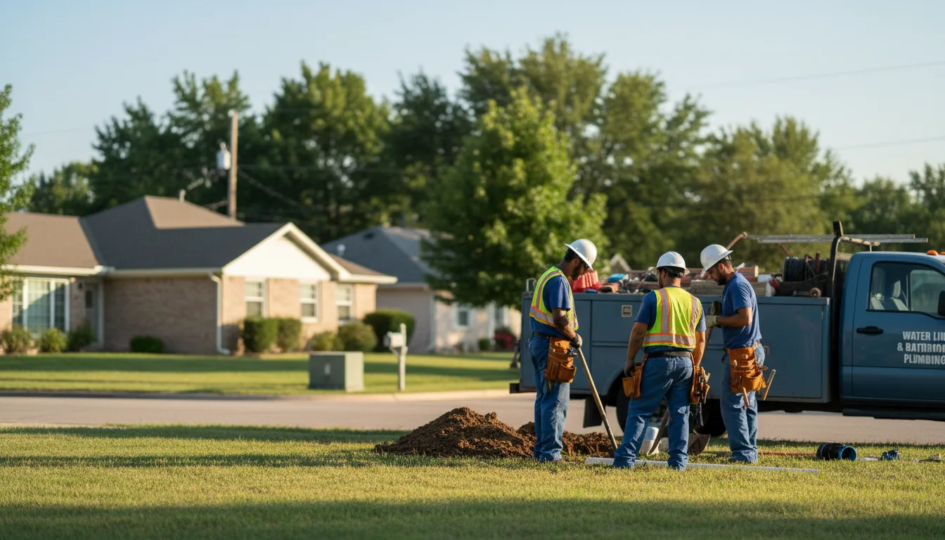 Residential water line and bathroom plumbing service in East Springfield, OH